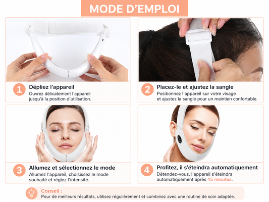 Appareil de Soin Visage LED & Vibrations